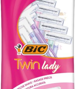 BIC Twin Lady Maquinillas de Afeitar Desechables para Mujer, 2 Hojas, Pack de 10 Unidades