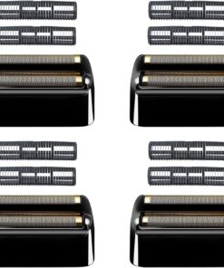 4 piezas de papel de repuesto y cortadores compatibles con la afeitadora BaBylissPRO de doble aluminio, lámina de repuesto compatible con la afeitadora BaBylissPRO FXFS2 (negro)