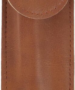 Estuche Protector para Maquinilla de Afeitar de PU Marrón Cierre a Presión | Funda de Viaje para Maquinilla de Afeitar, Portátil, para Afeitadora y Uso en Viajes de Negocios