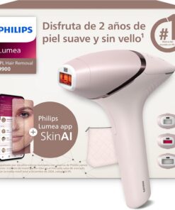 Philips Lumea serie 9900, dispositivo de depilación IPL, alternativa de depilación láser, SenseIQ y SkinAI, 3 accesorios para el cuerpo, la cara y zonas de precisión, con y sin cable, BRI953/02