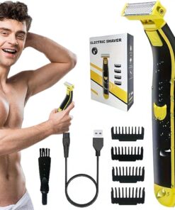 Afeitadora eléctrica para hombres Ducha húmeda y seca Afeitadoras faciales para el cuerpo Giratoria Cuerpo completo Impermeable Antideslizante Recargable por USB 700 mAh Viajes Mujeres Recortadora