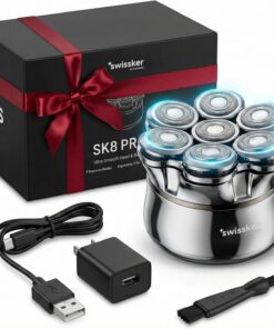 Swissklip SK7 - Afeitadora 5 en 1 para cabello y barba para hombres calvos con cargador inalámbrico