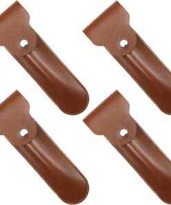 4 Piezas Funda Protectora para Cabezal de Afeitar Manual PU Resistente para Viaje Estuche Ligero y Compacto con Cierre de Botón Organizador para Accesorios de Afeitado Hombre