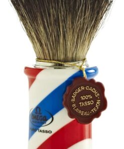 Brocha de Afeitar Tejón Negro "Barber Pole" Omega