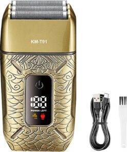 Afeitadora eléctrica recargable de tamaño de bolsillo para hombre, máquina de afeitar portátil lavable para barba, duradera y húmeda y seca