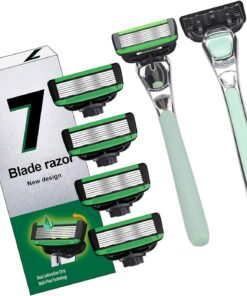Razro para hombres y mujeres con 5 puntas de acero inoxidable reutilizables de metal manual de afeitado para regalos de afeitado manual de metal reutilizable