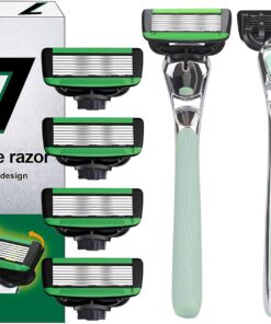 Razro - Razro para hombres y mujeres con 5 puntas de acero inoxidable, reutilizables, de metal, manual, para afeitar, regalos