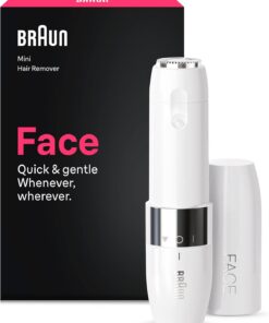 Braun Mini Depiladora Facial para Mujer, FS1005, Blanco | Rasuradora Facial Portátil con Luz SmartLight, Diseño Compacto, Depilación del Vello Facial Fácil, Pila AA Incluida