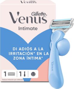 Gillette Venus Maquinilla de Afeitar Mujer para Ingles Y Zona Íntima | 1 Mango + 1 Cuchilla de Afeitar, Ayuda a Proteger La Piel de La Irritación tras La Depilación