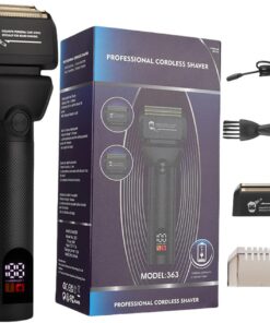 Afeitadora eléctrica de lámina para hombres, cabezal eléctrico profesional para hombres calvos, suministros de peluquero, recortadora de barba con pantalla LCD inalámbrica