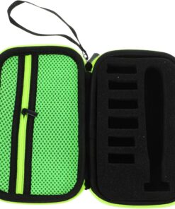 Bolsa de Almacenamiento para Afeitadora Portátil de Eva Estuche de Viaje con Doble Cierre y Compartimento de Malla Organizador de Afeitadora Color Verde