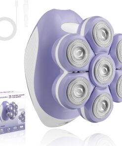 Maquinillas de afeitar eléctricas para mujer, afeitadora inalámbrica 7D para piernas impecables, IPX6, removedor de vello impermeable para cara, bikini, cuerpo, vello, uso húmedo y seco,