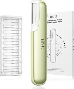 BNU Dermaplane - Maquinilla de afeitar para mujer, con 10 cuchillas reemplazables, exfoliación facial, eliminación de pelusas de melocotón corporal, moldeador de cejas, herramienta de dermaplaning con