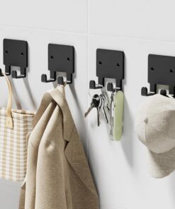 Paquete de 4 soportes para maquinilla de afeitar montados en la pared con tornillos, elegante estante de almacenamiento de baño que ahorra espacio, fácil instalación de tornillos para maquinillas de