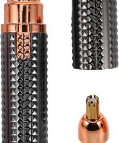 Recortador de Cejas y Vello Nasal Eléctrico Negro Abs para Mujeres | 1 Set, Recargable Cable, Portátil para Cuidado Diario, Operación con Batería