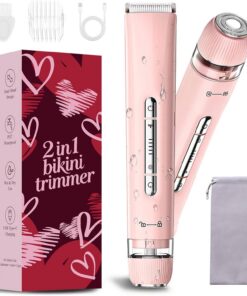 Recortadora de bikini para mujer, IPX7 impermeable, maquinilla de afeitar eléctrica para mujer con doble cabeza, cuerpo y cara, afeitadora de bikini para piel sensible, maquinilla de afeitar eléctrica