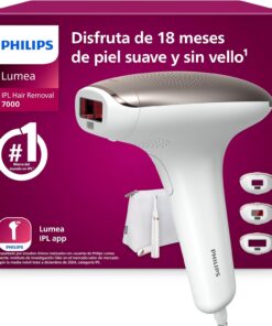 Philips Lumea serie 7000, dispositivo de depilación IPL, alternativa de depilación láser con lápiz recortador compacto satén, 3 accesorios para el cuerpo, la cara y la zona del bikini, BRI923/00