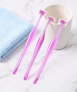 Juego de 3 maquinillas de afeitar para cejas, maquinilla de afeitar de seguridad de acero inoxidable en forma de T, recortadora de vello facial, moldeador de cejas, herramientas de maquillaje