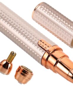 Happyyami 1 Set Depiladora Facial Eléctrica con Cabezal de Repuesto para Cejas, Nariz y Vello Facial Recortador de Vello Nasal con Luz LED para Mujeres