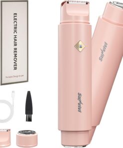 Cortadora de pelo de bikini 2 en 1, maquinilla de afeitar eléctrica para mujer, IPX6, impermeable, sin dolor, recortadora púbica, kit de depilación para bikini, axilas, piernas, brazos