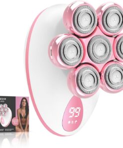 Maquinillas de afeitar eléctricas para mujer, afeitadora giratoria 7D para piernas, bikini, recargable, kit de depilación húmeda/seca para todo el cuerpo, recortadora inalámbrica para mujer