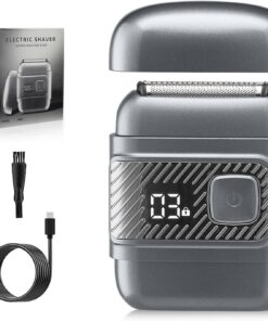 Afeitadora eléctrica recíproca para hombres, recargable, inalámbrica, recortadora de barba de viaje, depilación