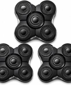 Afeitadora negra de 5 cabezales compatible con Remington XR7000/XR1500/XR1501, paquete de 3 | Recambio giratorio de repuesto para afeitadoras de cabeza Balder Pro y mantenimiento rutinario.