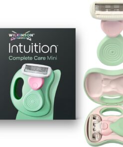 Wilkinson Sword Intuition Complete Care Mini Maquinilla de afeitar de viaje para mujer, estuche de viaje, 1 recambio de maquinilla de afeitar