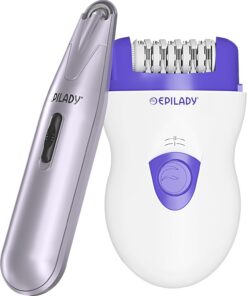Epilady Paquete de dispositivo de depilación facial y corporal, depiladora con cable de velocidad + depilación facial estética para mujeres, depiladora para piernas, brazos, axilas, cara, bikini