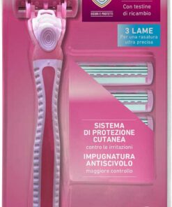 Dr. Protec - Maquinilla de afeitar Trilama para mujer, 1 maquinilla de afeitar completa + 4 recambios, con banda emoliente de aloe