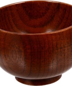 Happyyami Cuenco de Jabón de Afeitar de Madera Marrón Redondo para Hombres | Acabado Liso y Grueso, Asa Cómoda, Limpieza Fácil, Formato Circular, Estilo Clásico
