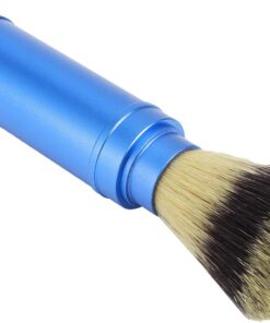 Generic Cepillo de afeitar portátil, cepillo de viaje compacto para barba para hombres con mango ergonómico suave, herramienta de aseo de aluminio de tamaño completo para afeitado húmedo