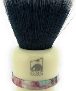 G.B.SGBS cepillo de afeitado sintético clásico, cerdas – Cepillo vegano sin animales – Super suave – Complementos y maquinilla de afeitar para el afeitado en húmedo definitivo, 1.00[set de ]