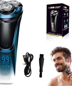 Snapbuy - Maquinilla de afeitar eléctrica para hombre, maquinilla de afeitar eléctrica Snapbuy Pro of Father, Ipx7 impermeable, 4D, afeitadora giratoria de cabeza flotante, nueva afeitadora Electri c