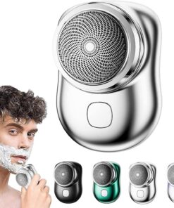 Potente afeitadora Storm-Shaver 2023 para hombre, mini afeitadora eléctrica recargable, húmeda y seca, impermeable, viajes y uso doméstico (plata)