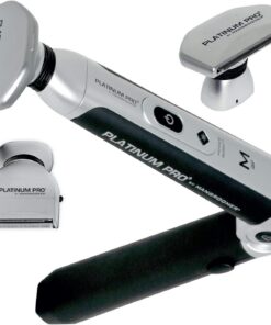 Mangroomer Platinum Pro - Maquinilla de afeitar para la espalda con 3 cabezales amortiguadores flexibles, bisagras de flexión, mango extralargo y funda de regalo, gen. 8, juego de 4 piezas