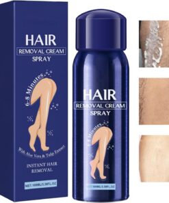Spray Gentle Hair Removal Cream, Sensitive Skin 100 ml Formula, Body Underarm Leg Bikini Use, Fast Acting, Soothing Hidrating Skin Care Lotion for Women Men Legs Arms Intimate Area