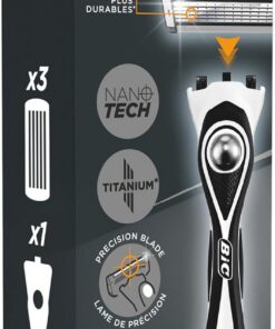 BIC Hybrid 5 Flex Kit para Hombre con Mango y Recargas - Pack de 1 + 3 Recambios