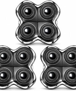 Cabezal de afeitado de repuesto negro de 4 cabezales compatible con Skull Shaver Pitbull, Palm y Butterfly Kiss Pro, repuesto de cuchilla de afeitadora de cabeza, paquete de 3