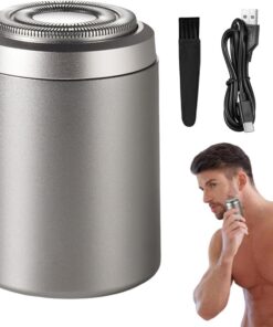 Afeitadora compacta, recortadora de bigote impermeable, herramienta | de afeitado, afeitadora húmeda y seca de bajo ruido, recortadora de precisión lavable para hombres y adultos