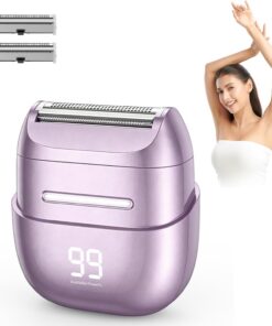 Maquinillas de afeitar eléctricas inalámbricas para mujer, afeitadora recargable para recortadora de cuerpo, color morado