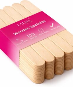 LALILL Palitos de Madera 100 Piezas - Espátulas para Cera 15 cm - Desechables para Depilación, Mascarillas, Cocina y Manualidades