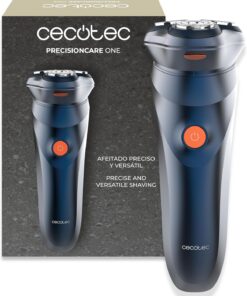 Cecotec Afeitadora Eléctrica Rotativa PrecisionCare One. Cuchillas de Acero Inoxidable, Autonomía 75mins, Cuchillas Autoafilables y de Doble Anillo, Cabezal Flotante, IPX7, Función Bloqueo
