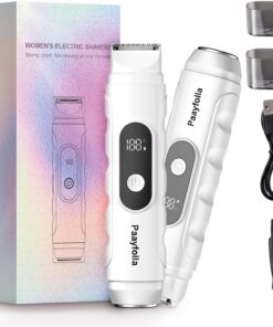 Recortadora de bikini para mujer, maquinilla de afeitar eléctrica inalámbrica 2 en 1 para mujer, afeitadora impermeable y recargable, afeitadora portátil para depilación para cara, piernas (blanco)