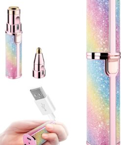 ULTECHNOVO Depiladora Facial Mujer 2 en 1 Recargable, Rasuradora Corporal Mujer Eléctrica para Cejas, Rostro y Vello con Cabezal Lavable, Máquina de Depilar Portátil