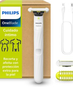 Philips OneBlade Intimate, Cuidado Íntimo, Recorta y Afeita con Protección Extra para la Piel, Depilación apurada y cómoda — sin rasurar completamente al ras, Modelo QP1924/30