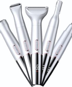 Recortador profesional de doble borde 5 en 1 para orejas, nariz, cejas para hombres y mujeres, recargable, recortadora de vello púbico, afeitadora eléctrica para piernas, vello corporal