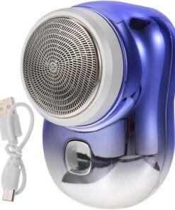 Mini Afeitadora Eléctrica USB Recargable Puerto Type C, Abs Electroplated | Mini Afeitadora Eléctrica Portátil para Hombre, 5v 3w, Azul, para Viaje