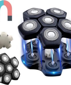 Interfaz magnética 6 cuchillas cabeza afeitadora cuchillas de repuesto diseño único ajuste para libertad Grooming Kibiy Telfun AidallsWellup Wyklaus cabeza afeitadora