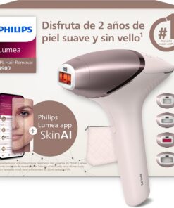 Philips Lumea Serie 9900, depiladora IPL con Inteligencia Artificial, tratamiento personalizado, 4 accesorios para el cuerpo, la cara, la zona del bikini y las axilas, con cable y sin cable, BRI951/00